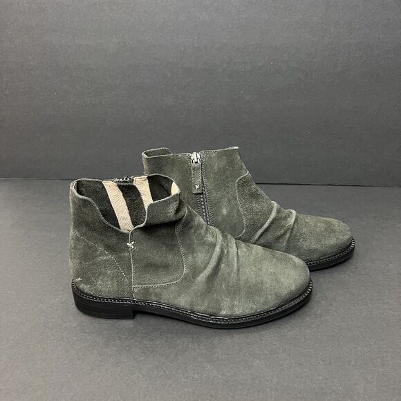 Kelsi Dagger Womens Booties 7 Green Brooklyn Latch Ankle Side Zip Boots $185 - Picture 1 of 14